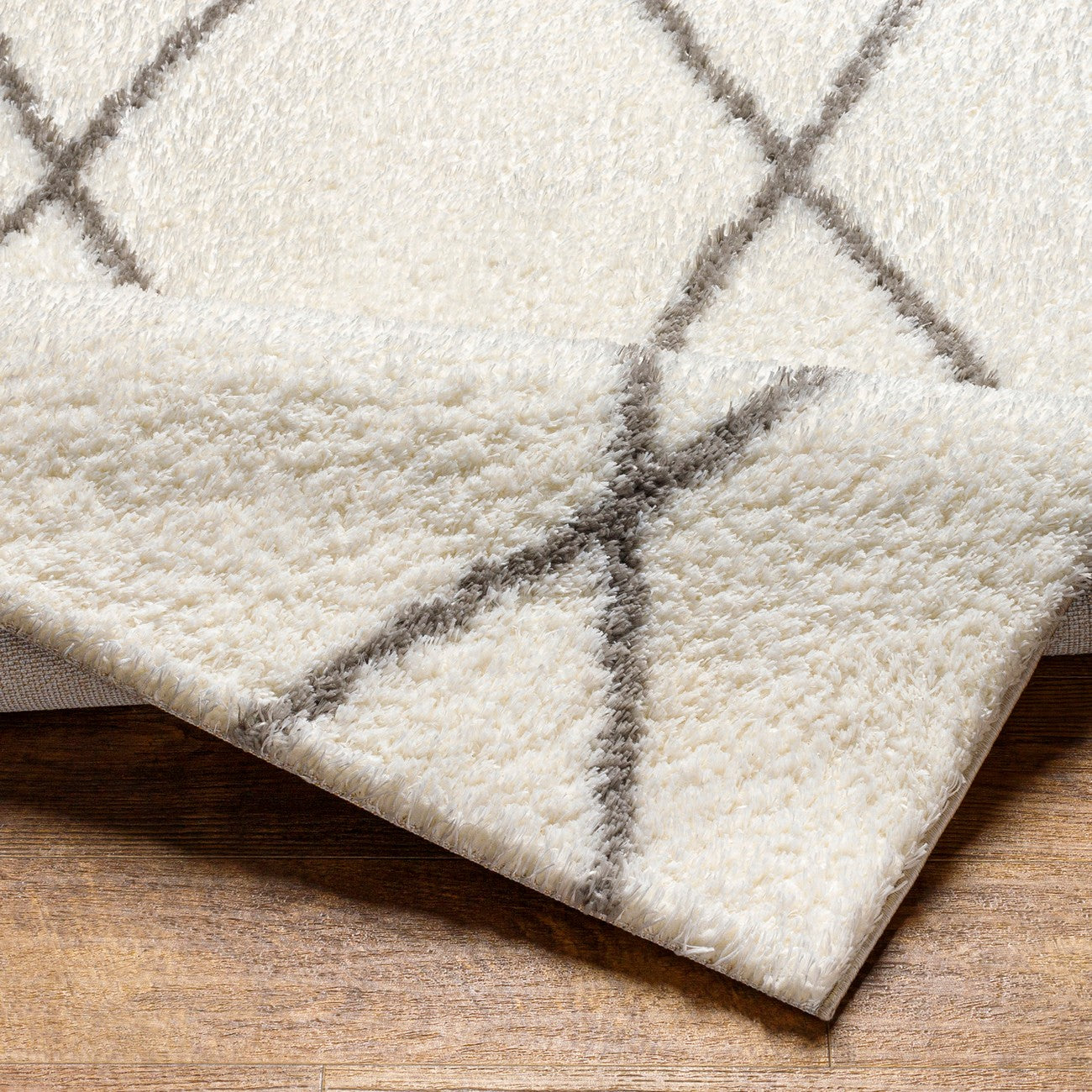 JUNO Shaggy Modern Plush Pile Ivory Area Rug
