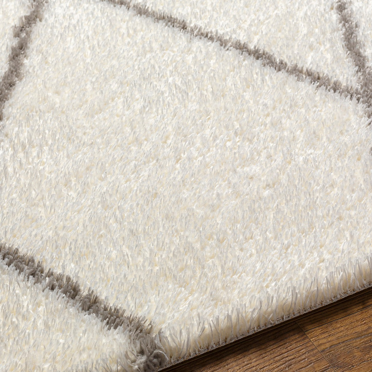 JUNO Shaggy Modern Plush Pile Ivory Area Rug