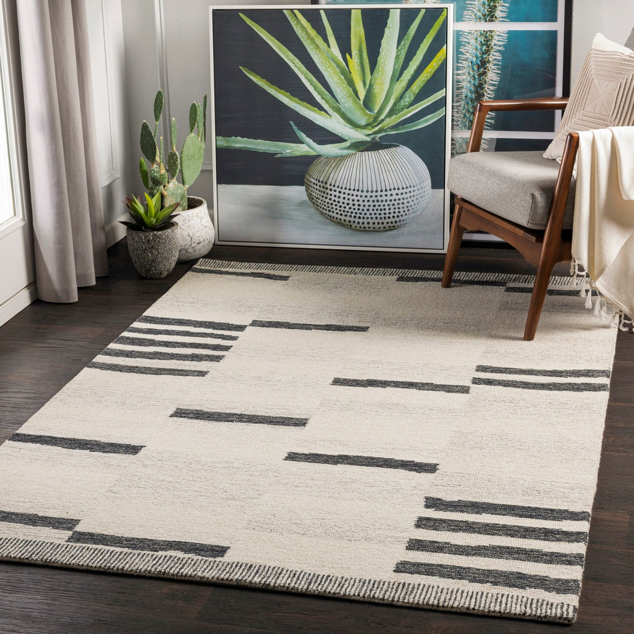 KAAYA Hand-Tufted Global Wool Beige Area Rug