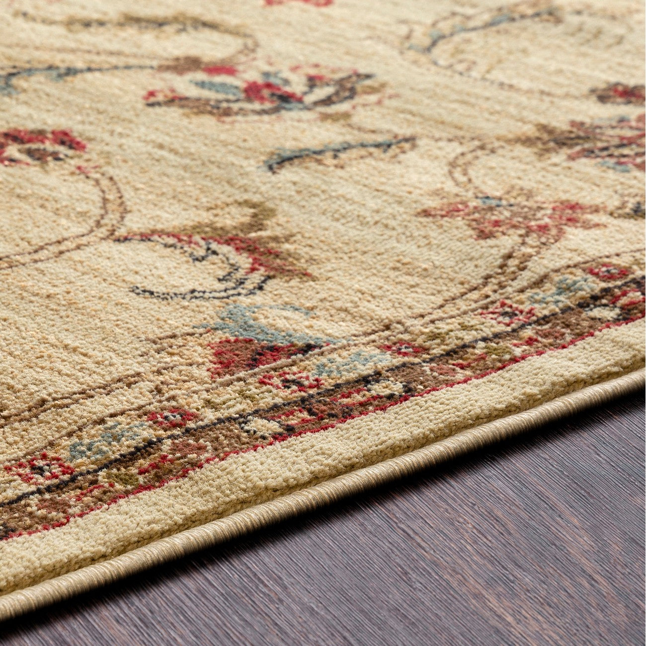 KABANI Scandi Traditional Boho Khaki Area Rug Texture