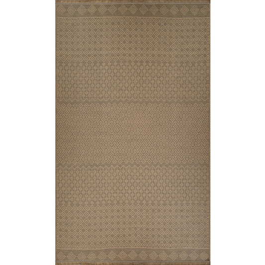 KASHVI Cottage Tan Machine Washable Jute Area Rug Flat