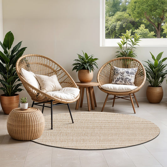 KAVITA Indoor & Outdoor Global Brown Area Rug Roomscene