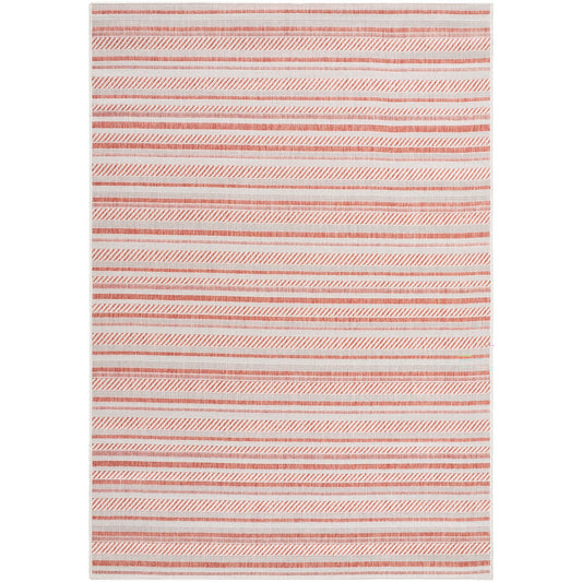 KAVITA Indoor & Outdoor Global Coral/Pink Area Rug Flat