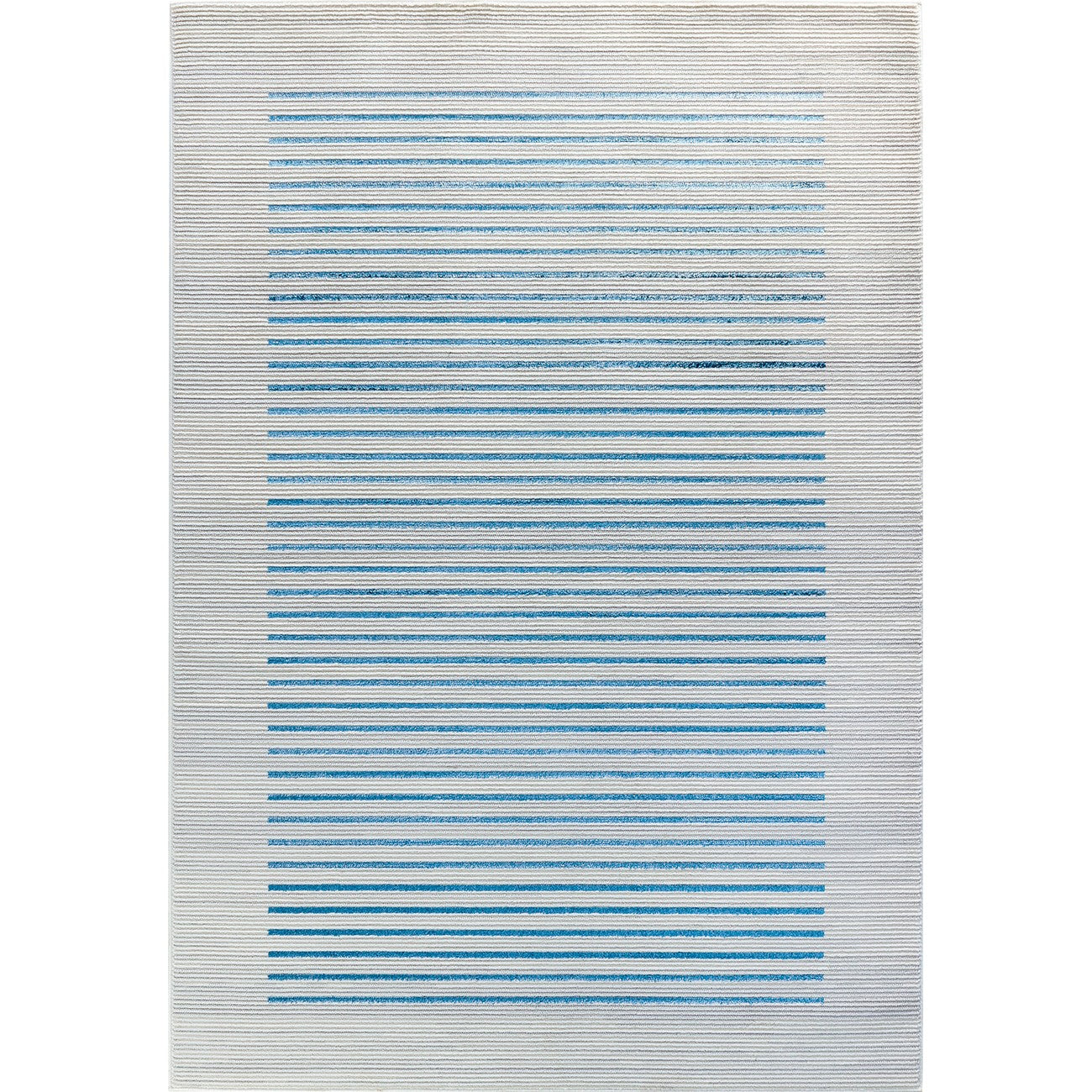 KAYSA Scandi Modern Dark Blue Striped Area Rug