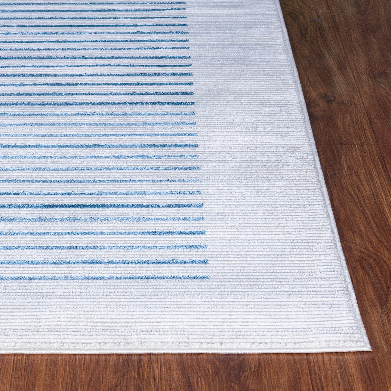 KAYSA Scandi Modern Dark Blue Striped Area Rug