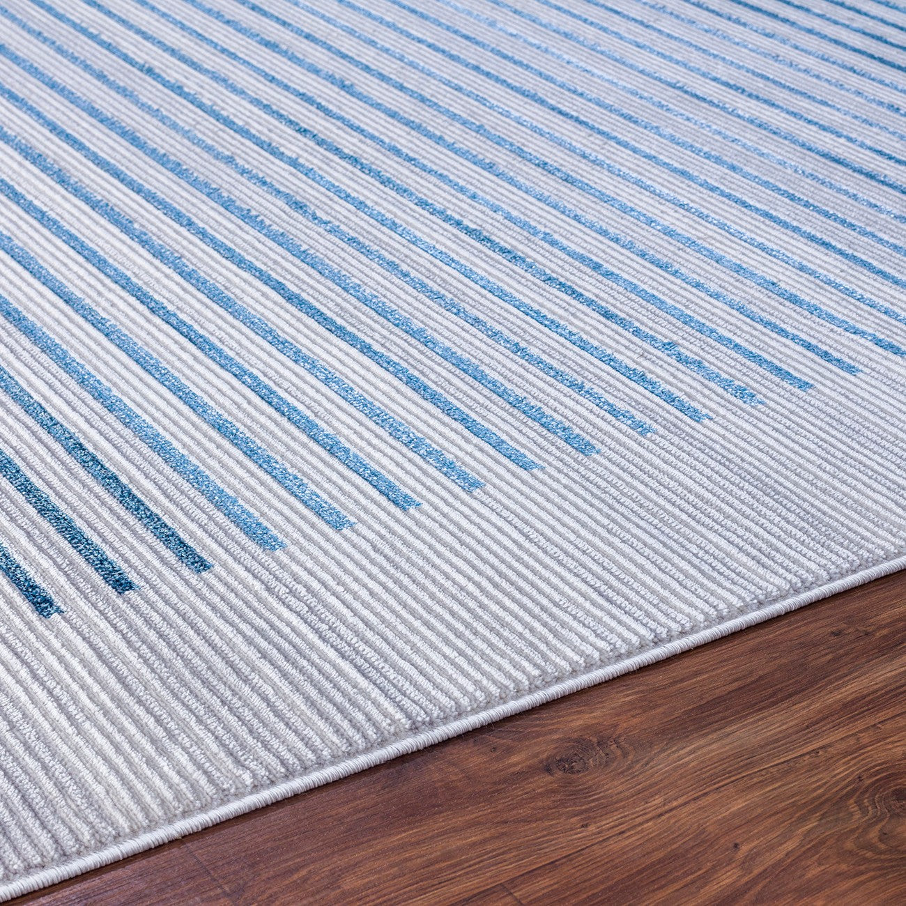 KAYSA Scandi Modern Dark Blue Striped Area Rug