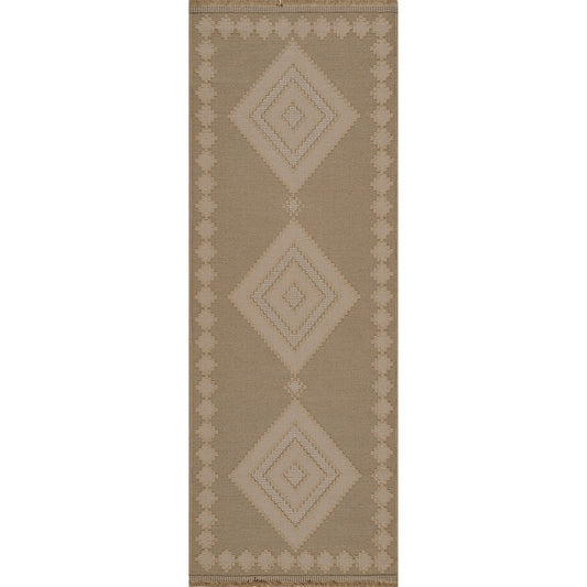 KEYURI Cottage Tan/Light Beige Machine Washable Jute Area Rug Flat