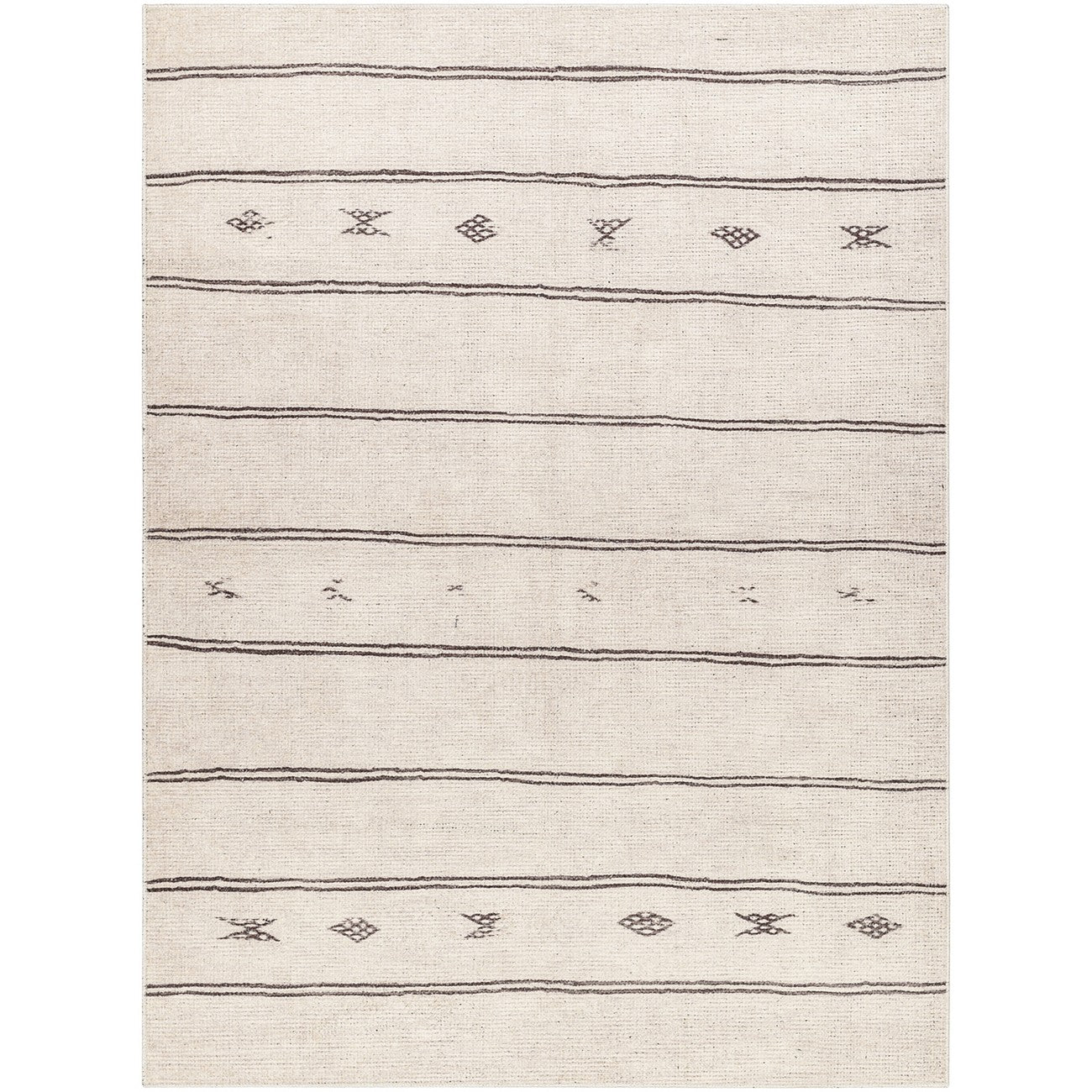 KIRAN Becki Owens x Livabliss Global Scandi Beige/Dark Brown Area Rug Flat