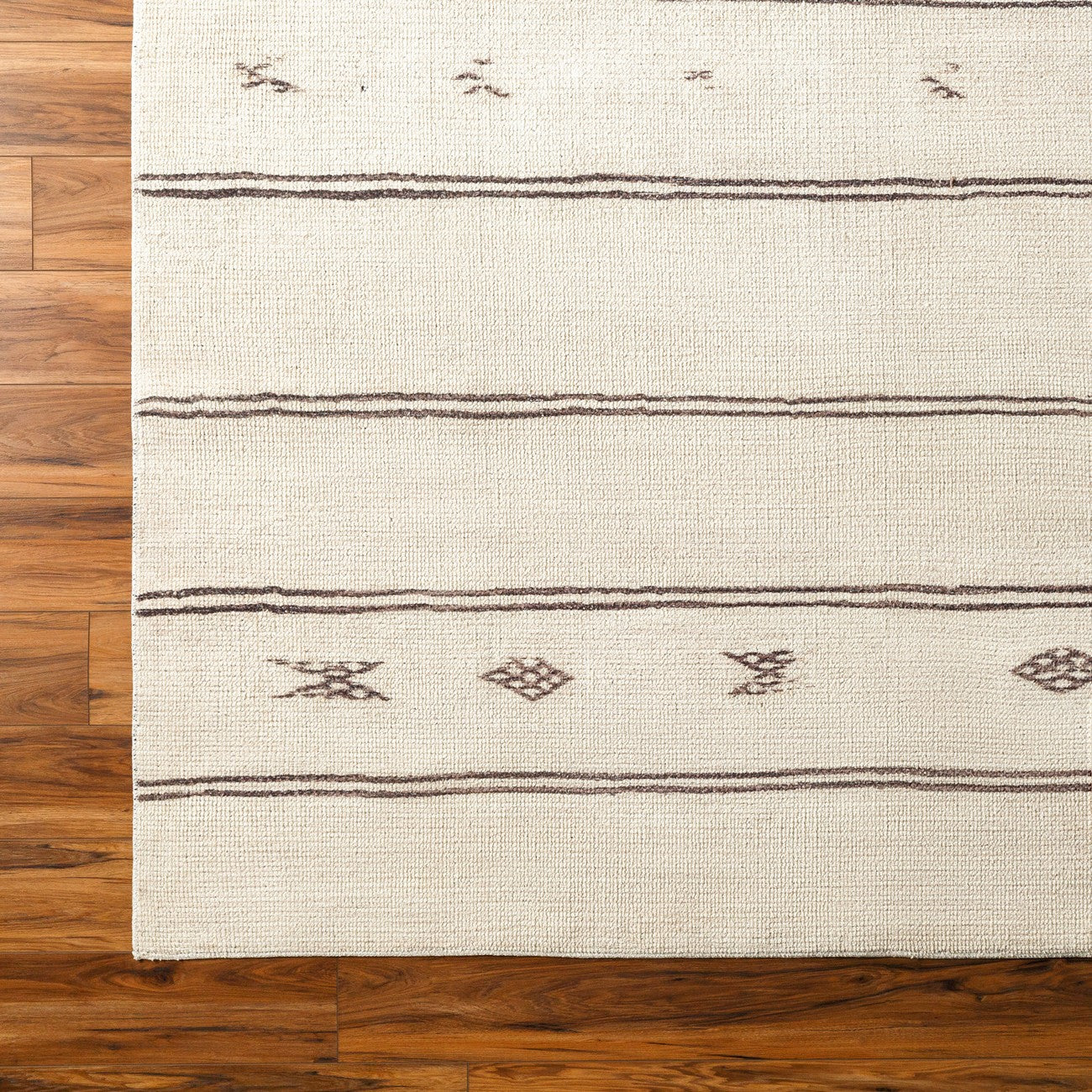 KIRAN Becki Owens x Livabliss Global Scandi Beige/Dark Brown Area Rug Overhead