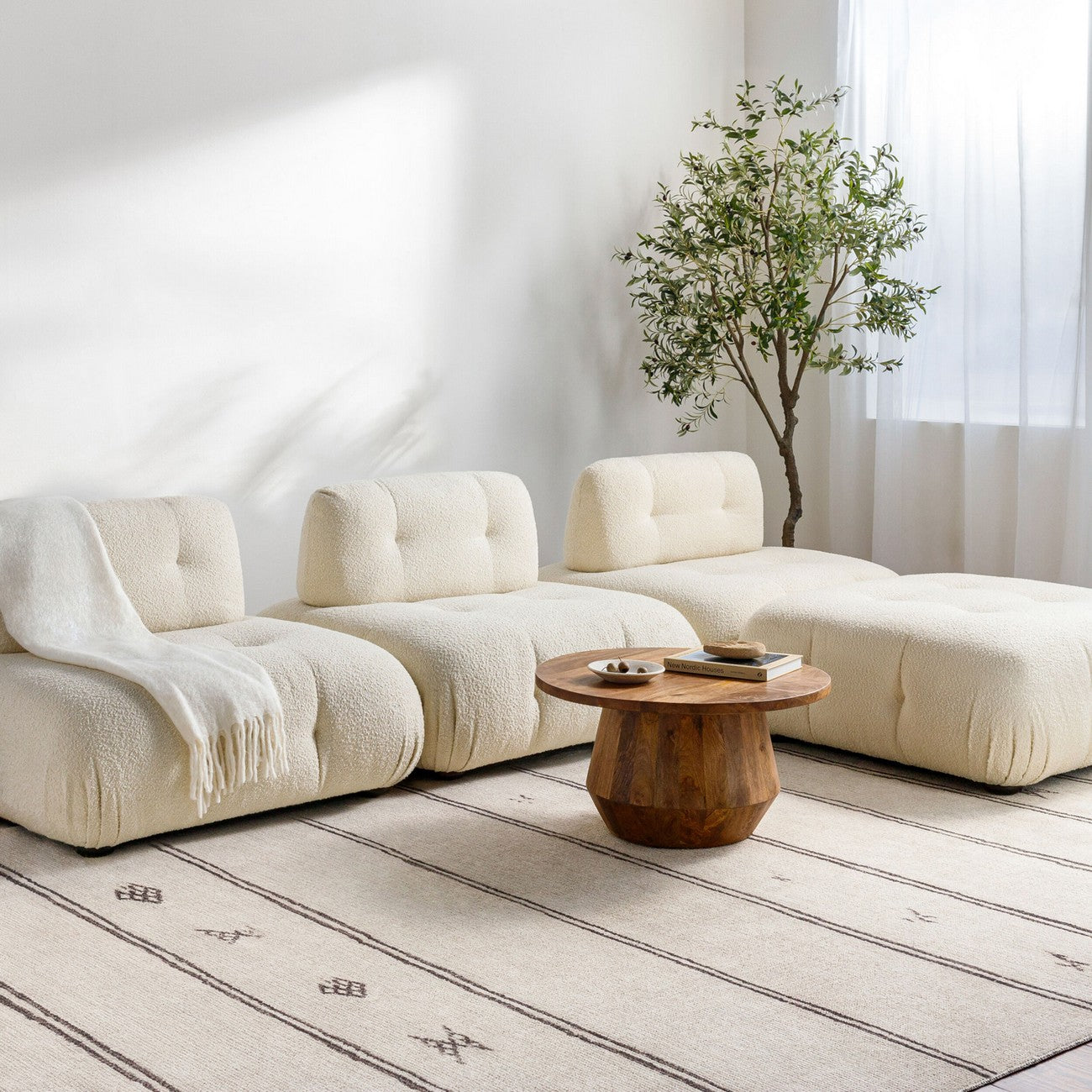 KIRAN Becki Owens x Livabliss Global Scandi Beige/Dark Brown Area Rug Roomscene