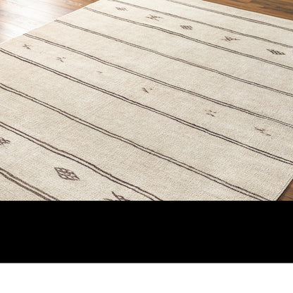 KIRAN Becki Owens x Livabliss Global Scandi Beige/Dark Brown Area Rug Corner