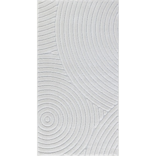 KOANA Indoor & Outdoor Scandi Modern White Area Rug Flat