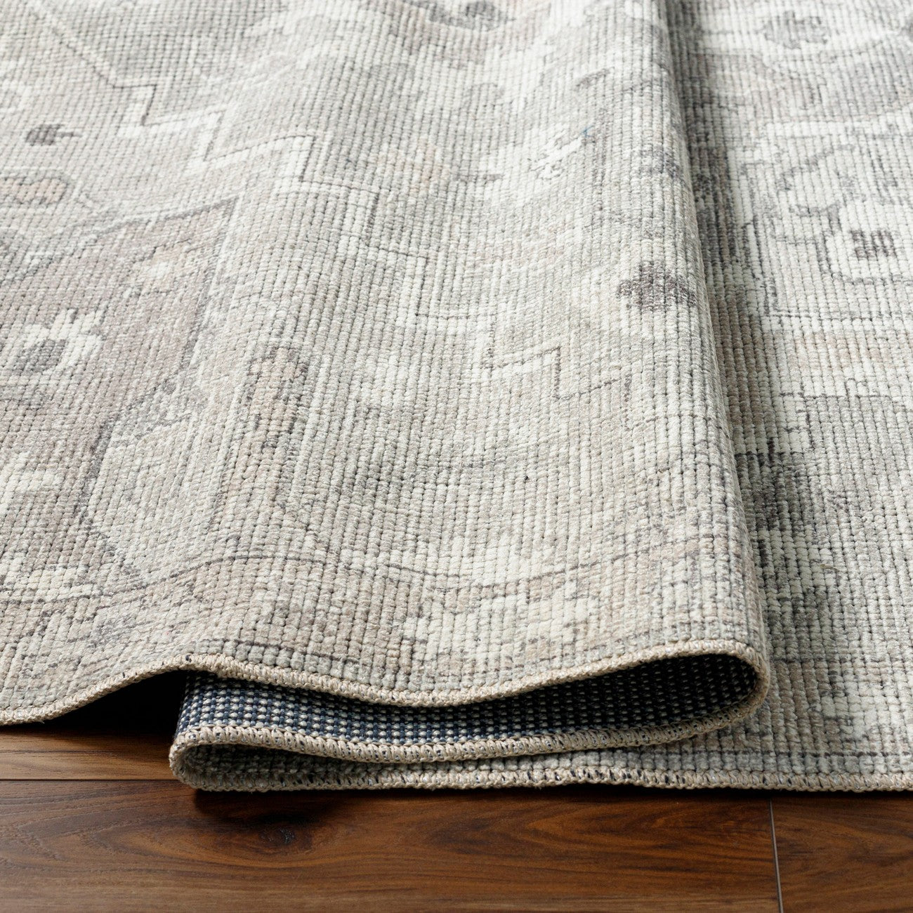 KRISHNA Becki Owens x Livabliss Vintage Traditional Oriental Boho Camel/Dark Brown Area Rug Fold
