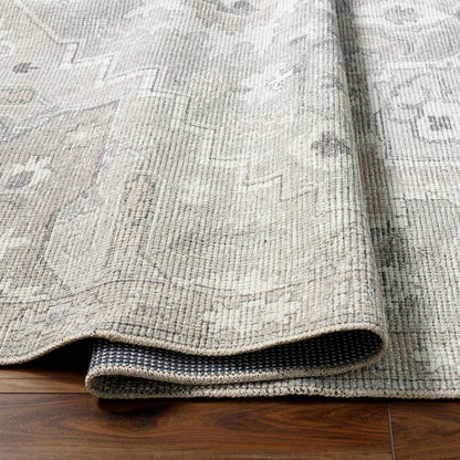 KRISHNA Becki Owens x Livabliss Vintage Traditional Oriental Boho Camel/Dark Brown Area Rug Fold