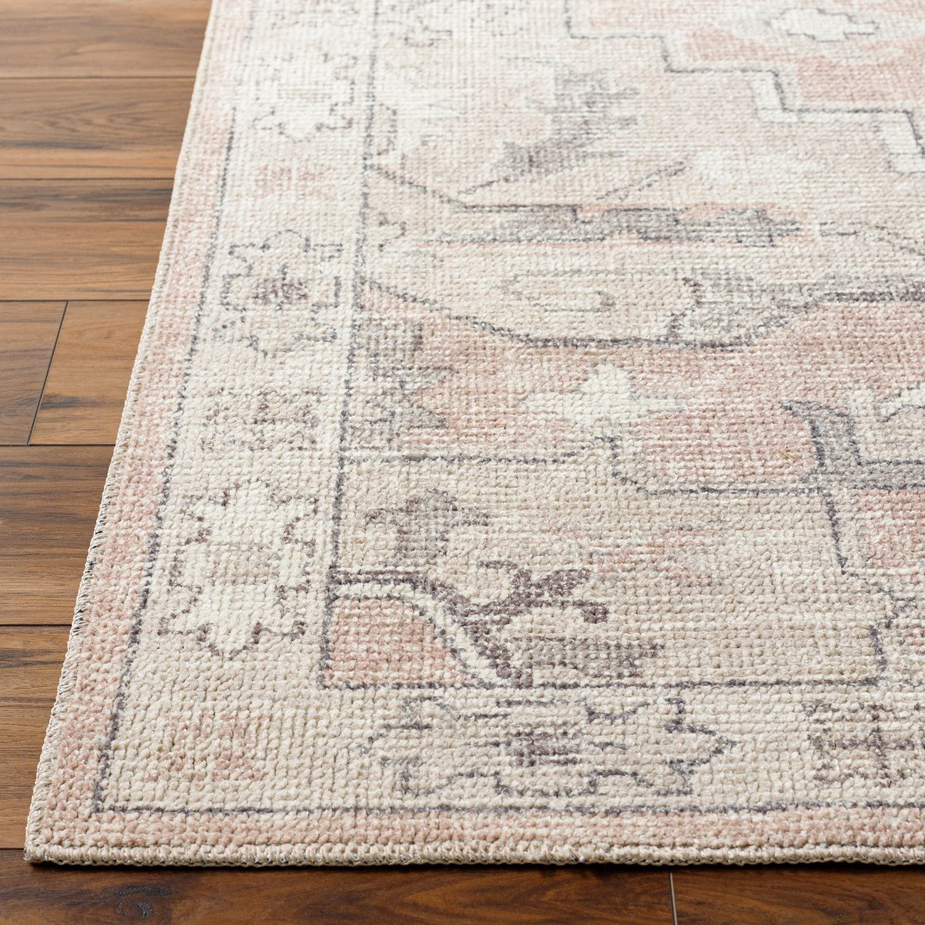 KRISHNA Becki Owens x Livabliss Vintage Traditional Oriental Boho Salmon Area Rug Front