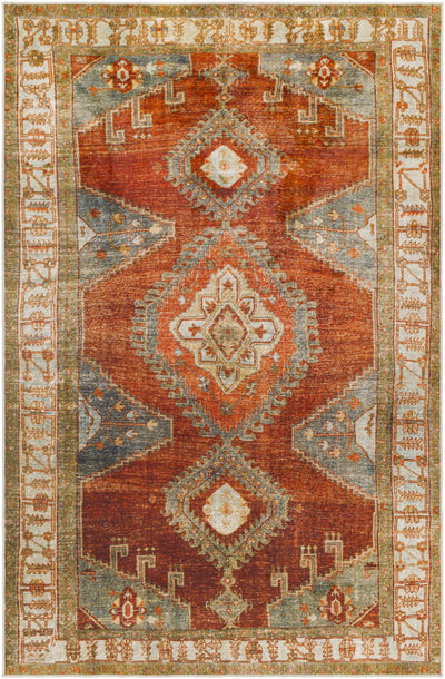 Kullar Orange Washable Area Rug