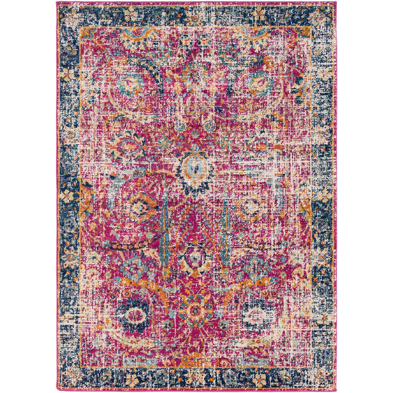 KUSH Vintage Traditional Oriental Boho Burgundy Area Rug Flat
