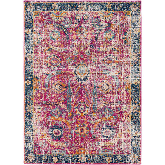 KUSH Vintage Traditional Oriental Boho Burgundy Area Rug Flat
