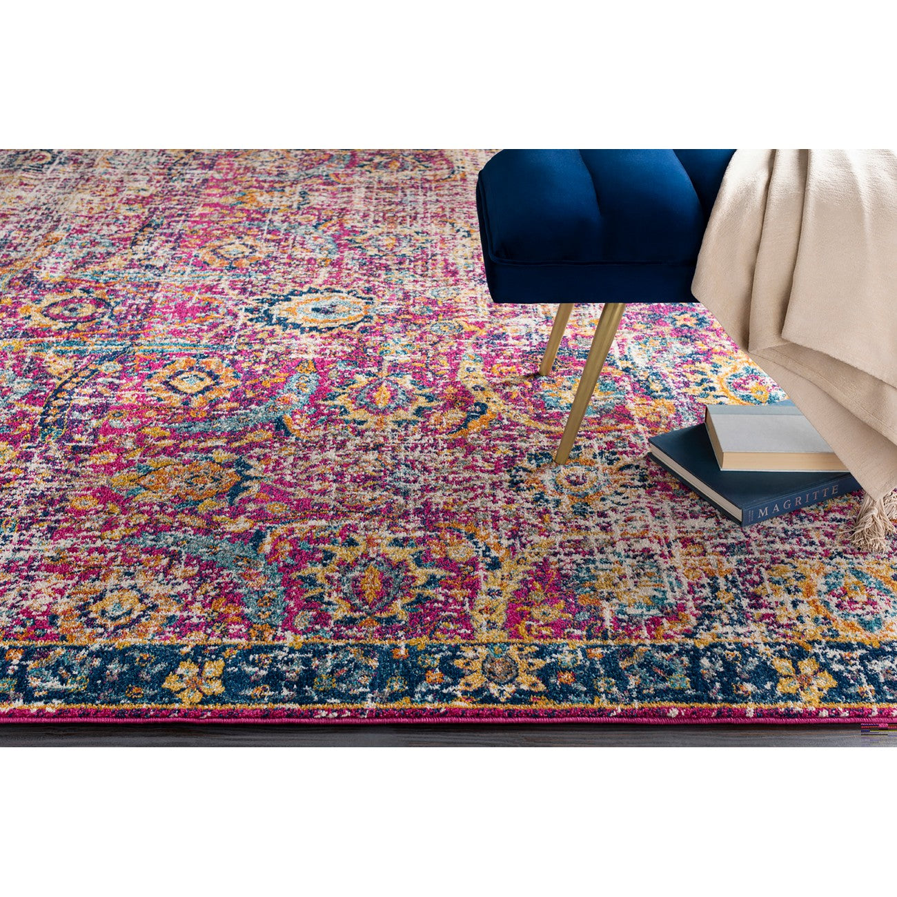 KUSH Vintage Traditional Oriental Boho Burgundy Area Rug Styleshot