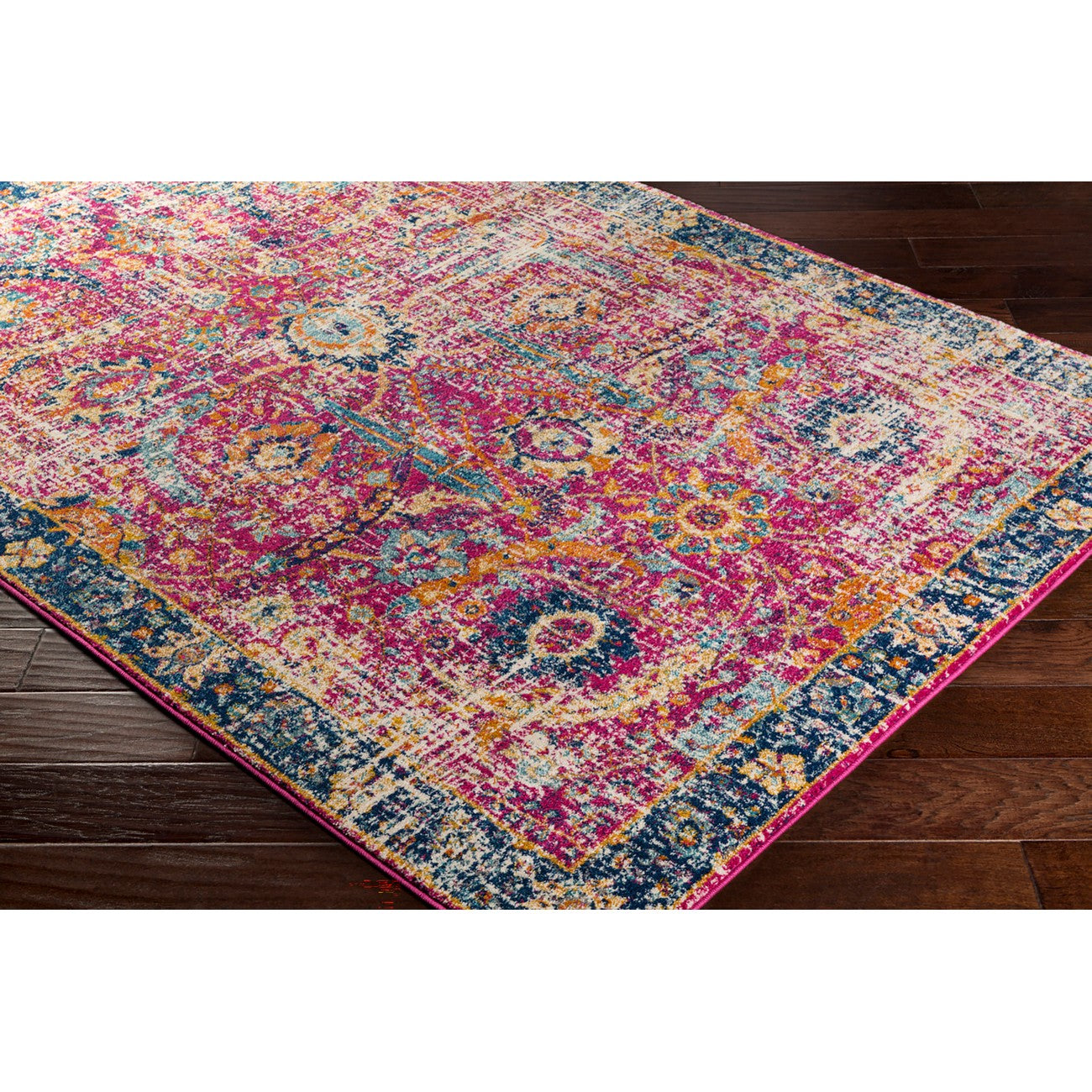 KUSH Vintage Traditional Oriental Boho Burgundy Area Rug Corner