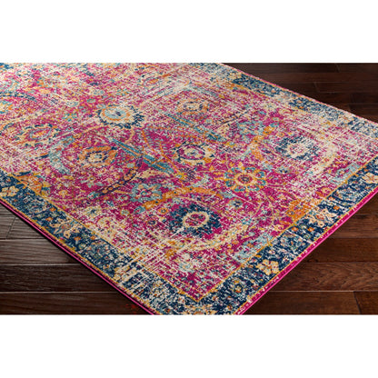 KUSH Vintage Traditional Oriental Boho Burgundy Area Rug Corner