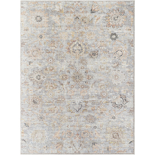 LARA Our PNW Home x Livabliss Vintage Oriental Boho Grey/Light Beige Area Rug Flat