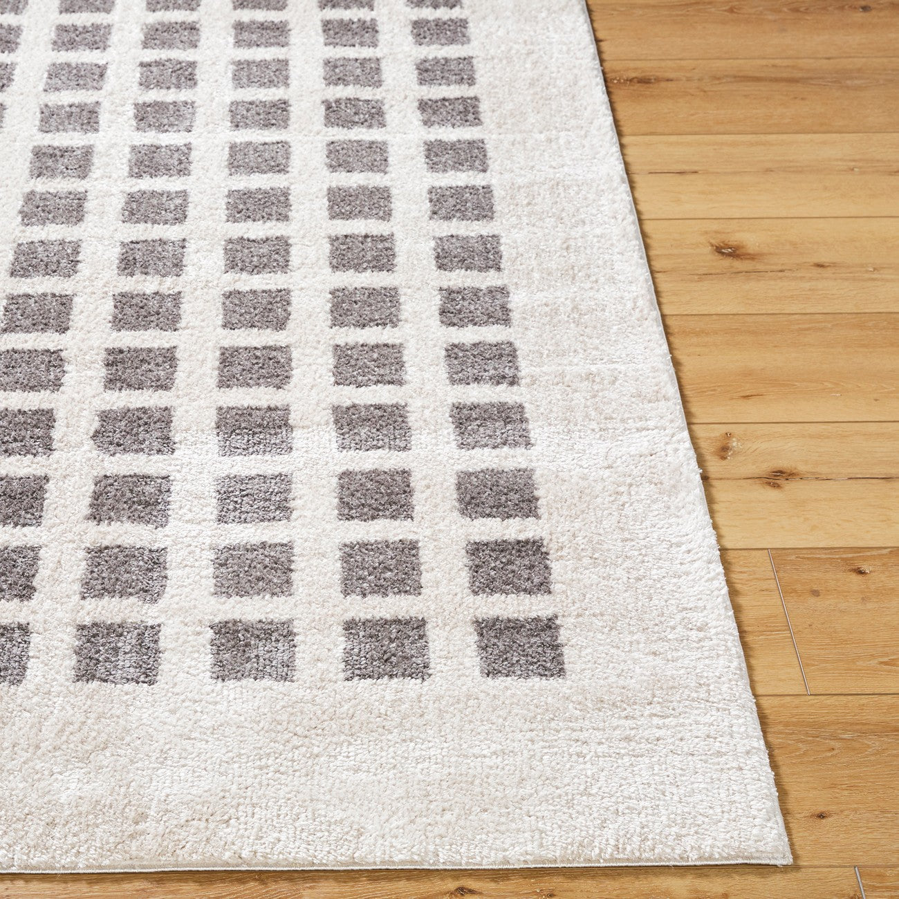 LAURINE Machine Washable Modern Shaggy Charcoal Area Rug Front