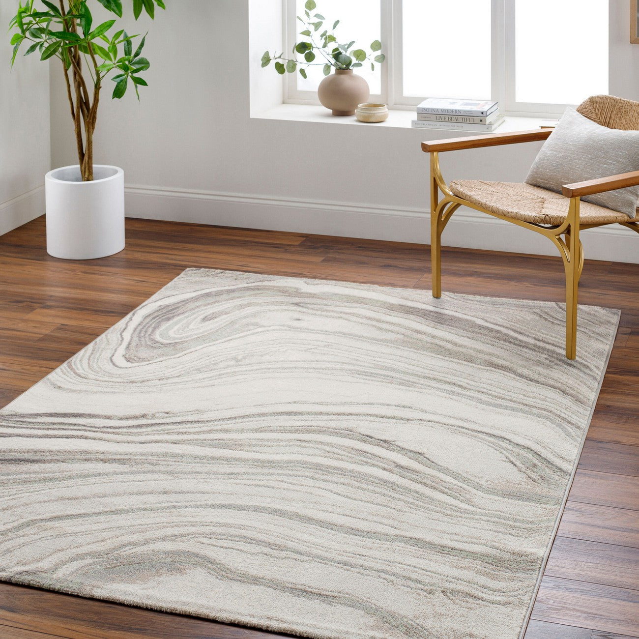 LILAC Scandi Modern Light Grey Area Rug Roomscene