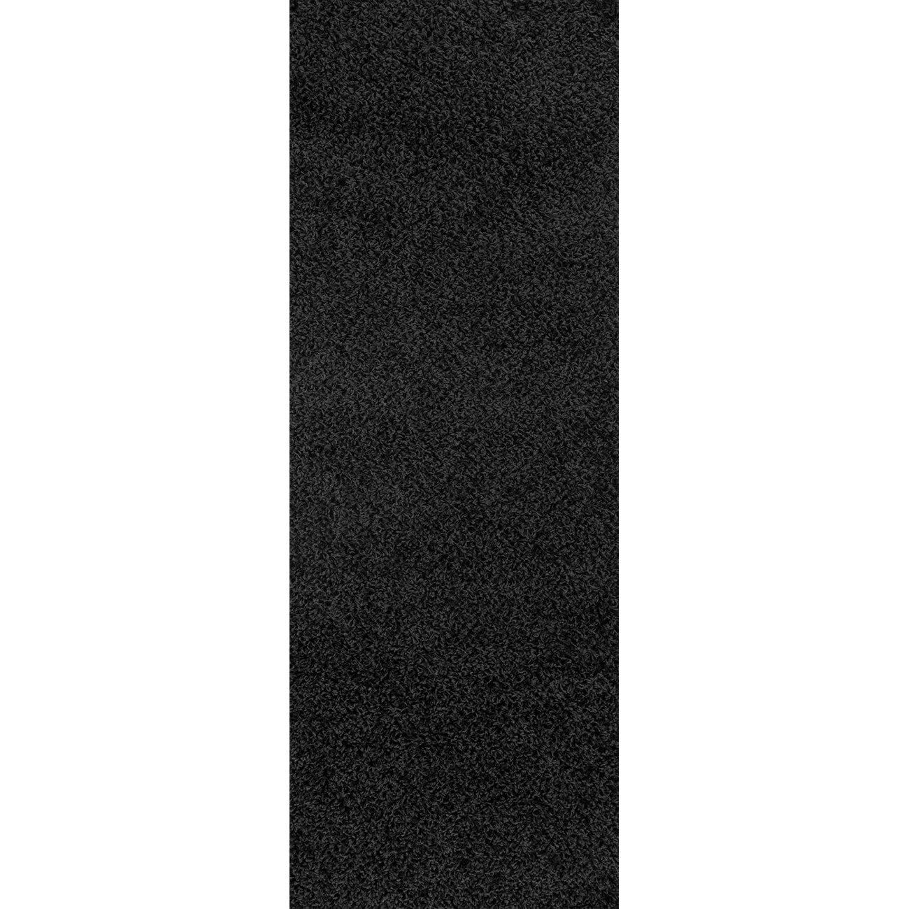 LILLY Shaggy Solid Color Plush Pile Black Area Rug