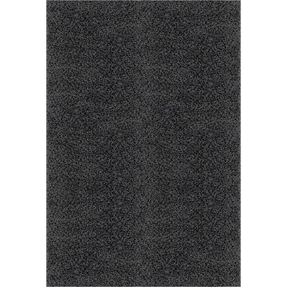 LILLY Shaggy Solid Color Plush Pile Dark Grey Area Rug Flat