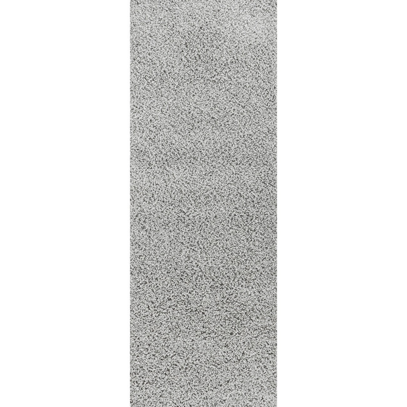 LILLY Shaggy Solid Color Plush Pile Grey Area Rug Flat