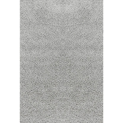 LILLY Shaggy Solid Color Plush Pile Grey Area Rug Flat