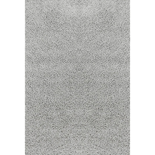 LILLY Shaggy Solid Color Plush Pile Grey Area Rug Flat