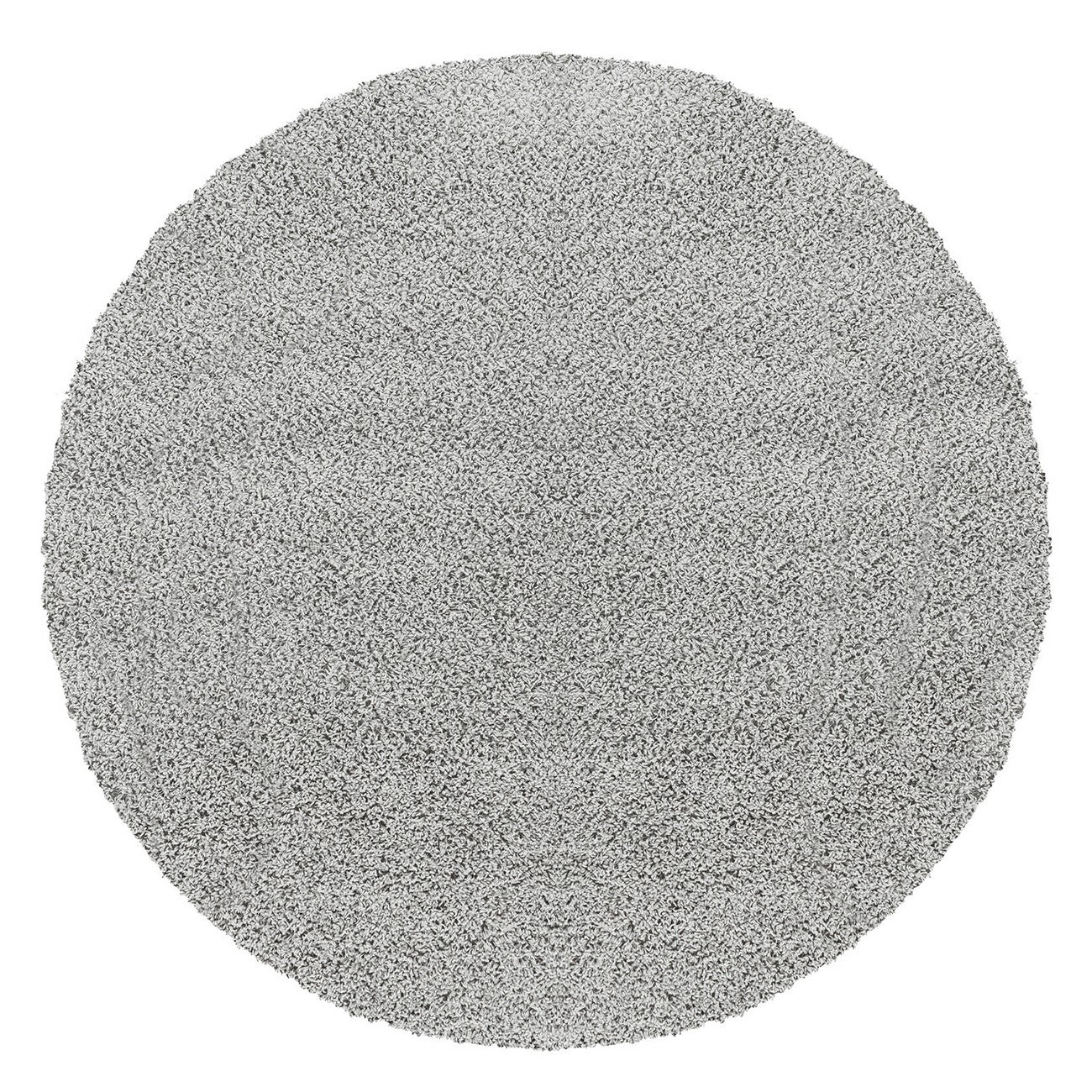 LILLY Shaggy Solid Color Plush Pile Grey Area Rug Flat