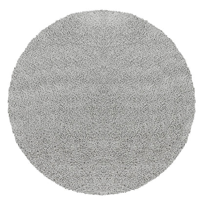 LILLY Shaggy Solid Color Plush Pile Grey Area Rug Flat