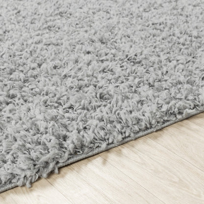 LILLY Shaggy Solid Color Plush Pile Grey Area Rug Texture