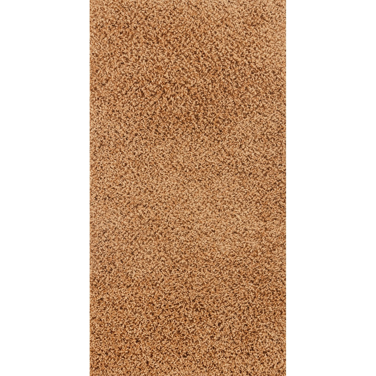 LILLY Shaggy Solid Color Plush Pile Terracotta Area Rug Flat