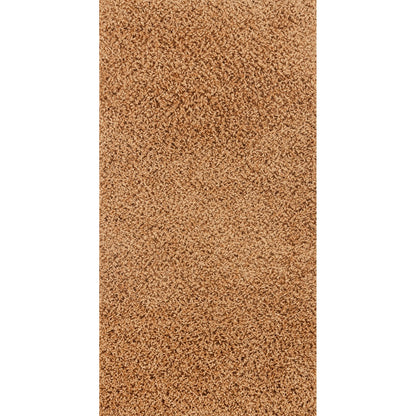LILLY Shaggy Solid Color Plush Pile Terracotta Area Rug Flat