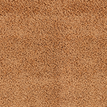 LILLY Shaggy Solid Color Plush Pile Terracotta Area Rug Swatch