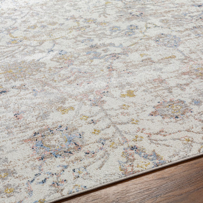 LIVIA HORNE Machine Washable Traditional Boho Ivory Area Rug Texture