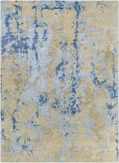 Lansdale Abstract Blue Premium Wool Rug