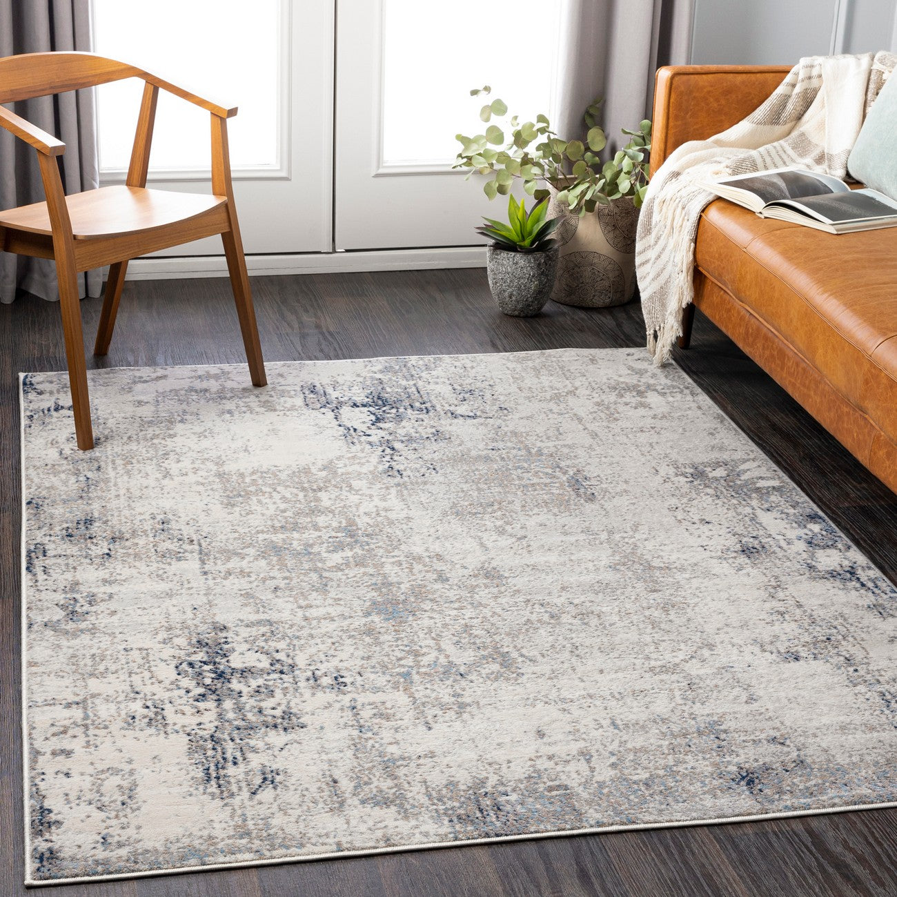 LOPIKA Abstract Modern Marble Grey Area Rug