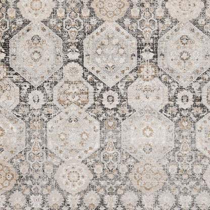 LOTUS Vintage Traditional Oriental Boho Black Area Rug Swatch