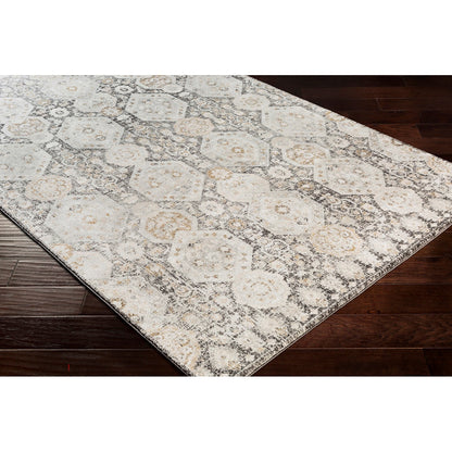 LOTUS Vintage Traditional Oriental Boho Black Area Rug Corner