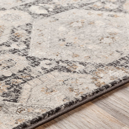 LOTUS Vintage Traditional Oriental Boho Black Area Rug Texture