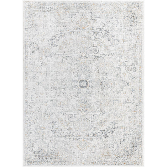LOU Vintage Oriental Boho Medium Grey Area Rug Flat