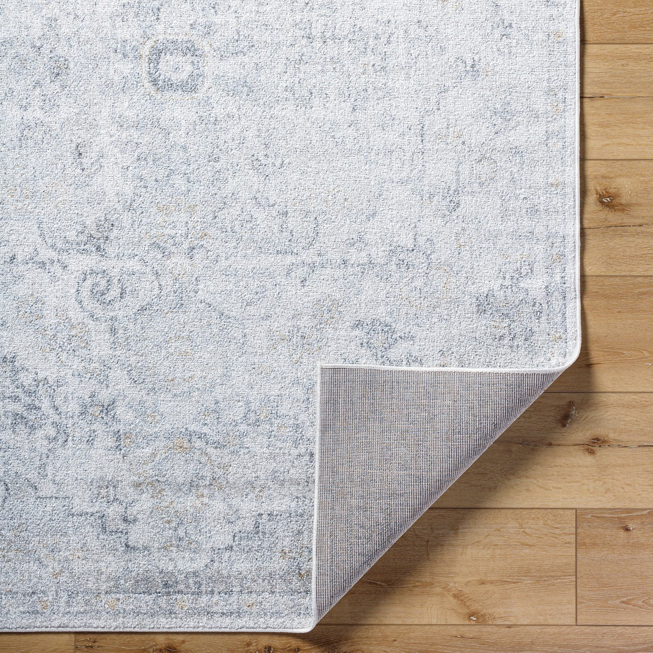 LOU Vintage Oriental Boho Medium Grey Area Rug Fold