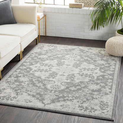 LOU Vintage Traditional Oriental Boho Black Area Rug
