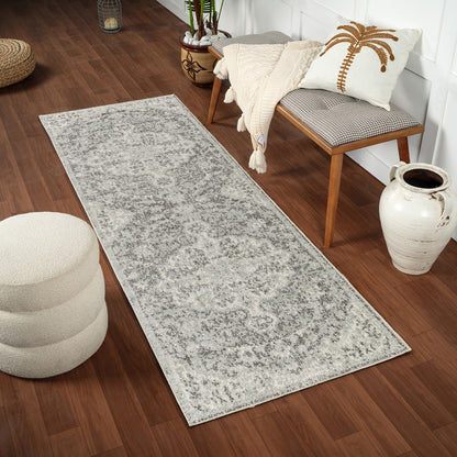 LOU Vintage Traditional Oriental Boho Black Area Rug
