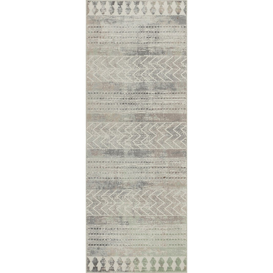 LOUNA Scandi Geometric Dark Grey Area Rug Flat